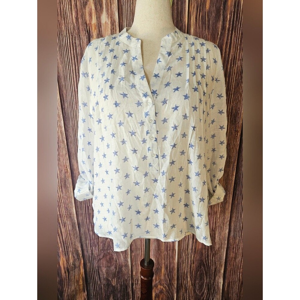 NWT Zac & Rachel Voile Star Print Top Size XL